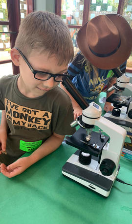 Little Boy and Microscope